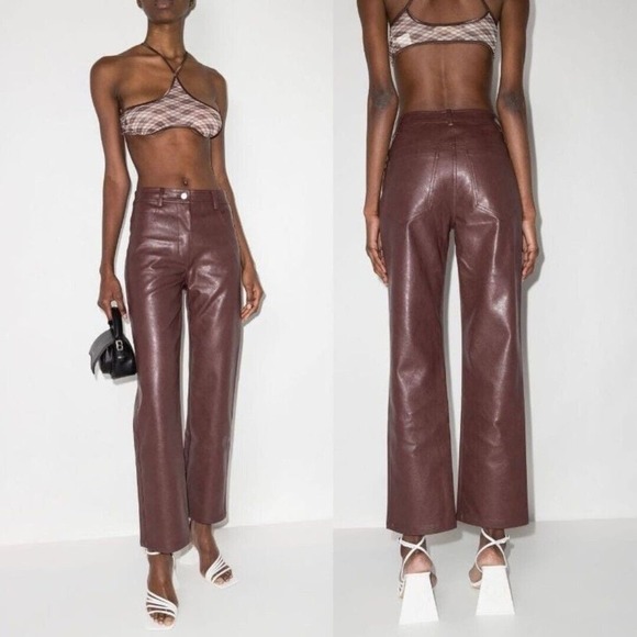 Miaou Pants - Miaou | NWT Junior Brown Vegan Leather Pants Jeans Trousers M